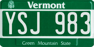 VT license plate YSJ983