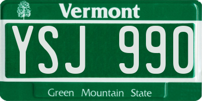 VT license plate YSJ990