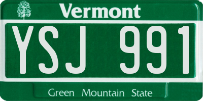 VT license plate YSJ991