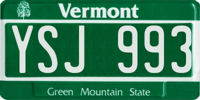 VT license plate YSJ993