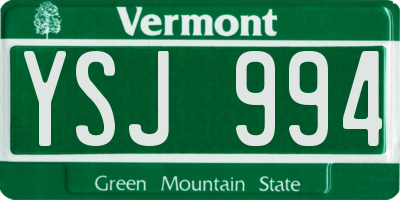 VT license plate YSJ994