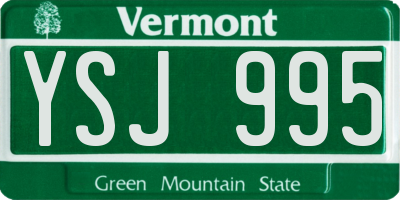 VT license plate YSJ995