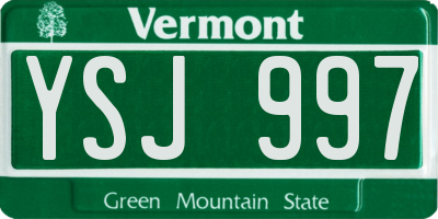 VT license plate YSJ997