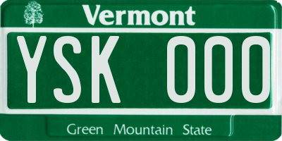 VT license plate YSK000