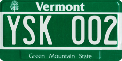 VT license plate YSK002