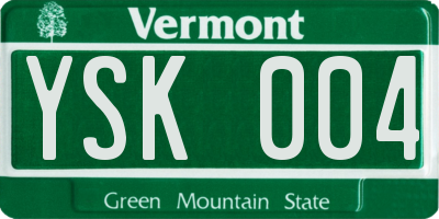 VT license plate YSK004