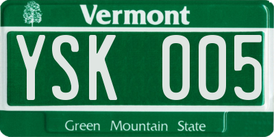 VT license plate YSK005