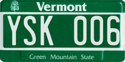 VT license plate YSK006