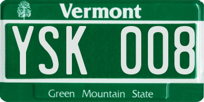 VT license plate YSK008