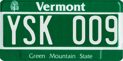 VT license plate YSK009
