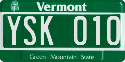 VT license plate YSK010