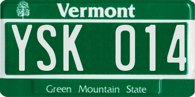 VT license plate YSK014