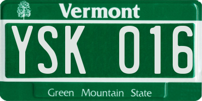 VT license plate YSK016