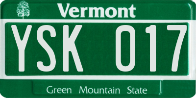 VT license plate YSK017