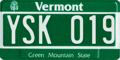 VT license plate YSK019