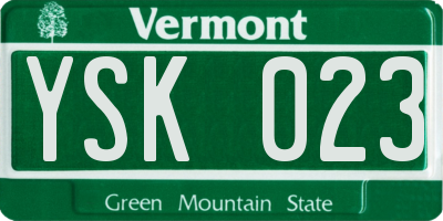 VT license plate YSK023