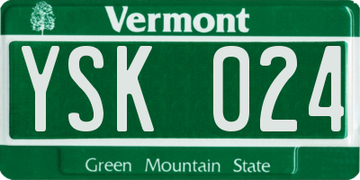 VT license plate YSK024