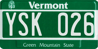 VT license plate YSK026