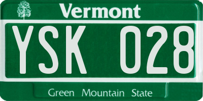 VT license plate YSK028