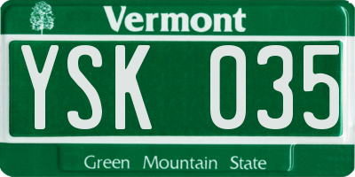VT license plate YSK035