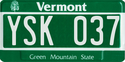 VT license plate YSK037