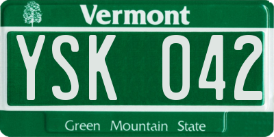 VT license plate YSK042