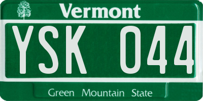 VT license plate YSK044