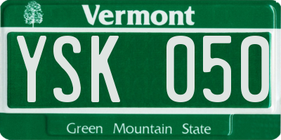 VT license plate YSK050
