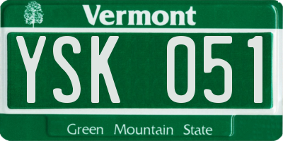VT license plate YSK051