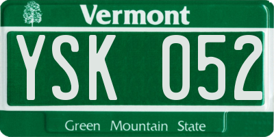 VT license plate YSK052