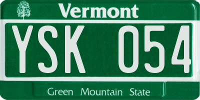 VT license plate YSK054