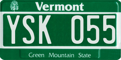 VT license plate YSK055