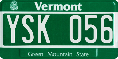 VT license plate YSK056