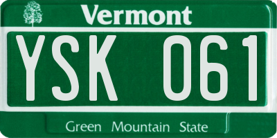 VT license plate YSK061