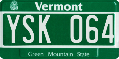 VT license plate YSK064