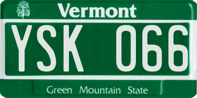 VT license plate YSK066