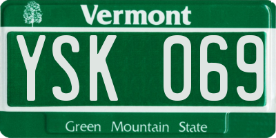 VT license plate YSK069