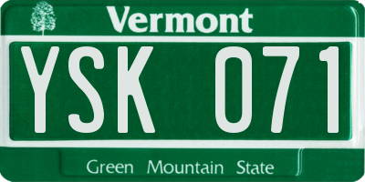 VT license plate YSK071