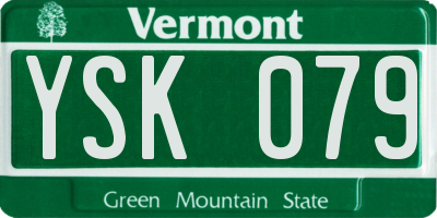 VT license plate YSK079