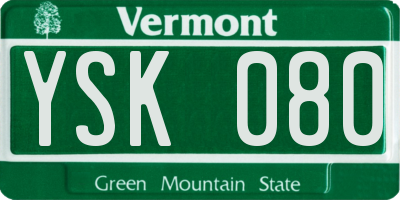 VT license plate YSK080