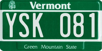 VT license plate YSK081