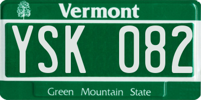 VT license plate YSK082