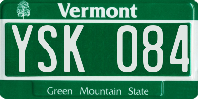 VT license plate YSK084
