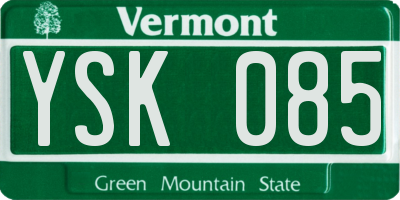 VT license plate YSK085
