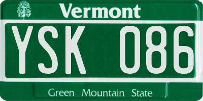 VT license plate YSK086