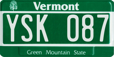 VT license plate YSK087