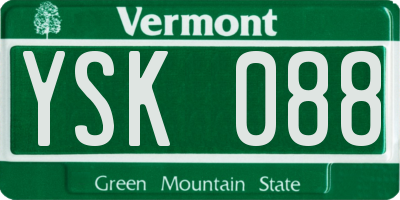 VT license plate YSK088