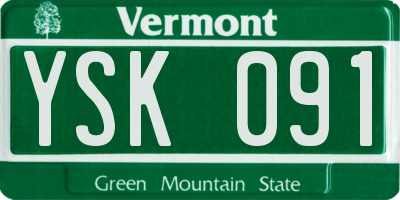 VT license plate YSK091