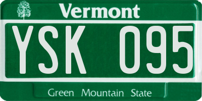 VT license plate YSK095