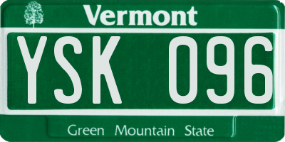 VT license plate YSK096